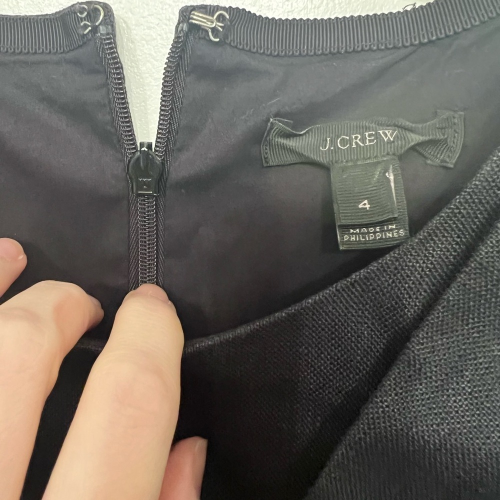 J. Crew Black Midi Dress with Bow Detail - Picture 6 of 6